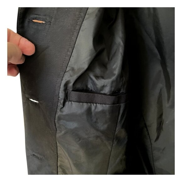 EDDIE BAUER Women's Black Mid Length Classic Trench Coat w/Pockets Lined Medium - Picture 6 of 8